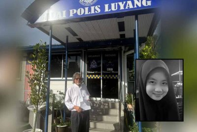 Ram Singh membuat laporan polis di Balai Polis Luyang, Kota Kinabalu. Gambar kecil: Zara Qairina