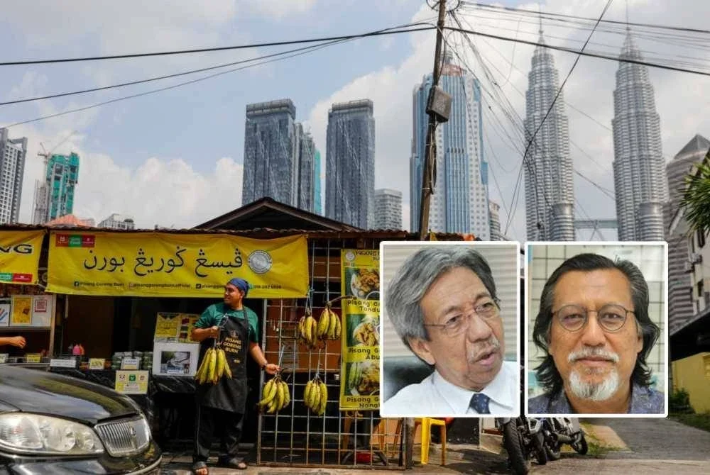 Antara dua darjat. Pembangunan semula Kampong Bharu dikatakan akan jadi lebih sukar jika dimasukkan sebagai Tapak Warisan Dunia UNESCO. - Gambar kecil dari kiri Kok Seong, Ahmad Murad.