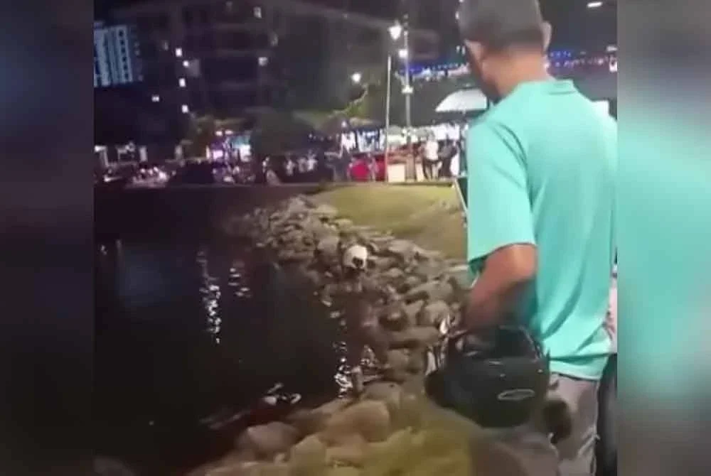 Tangkap layar operasi penemuan mayat warga emas terapung di laut berhampiran Berjaya Waterfront, Stulang Laut pada Sabtu.