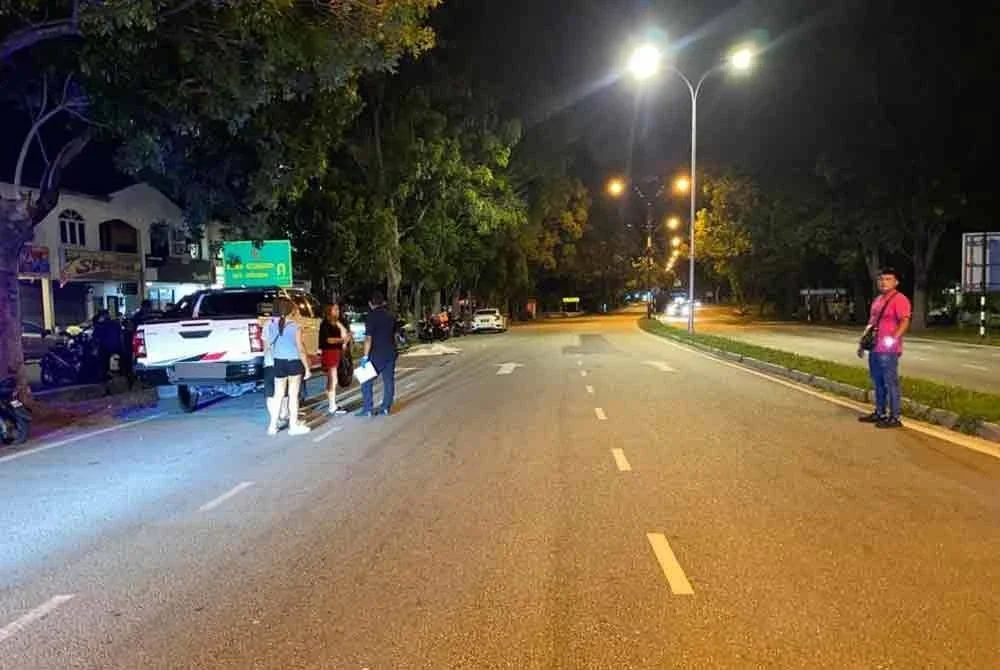 Lokasi kemalangan yang meragut nyawa warga emas itu.