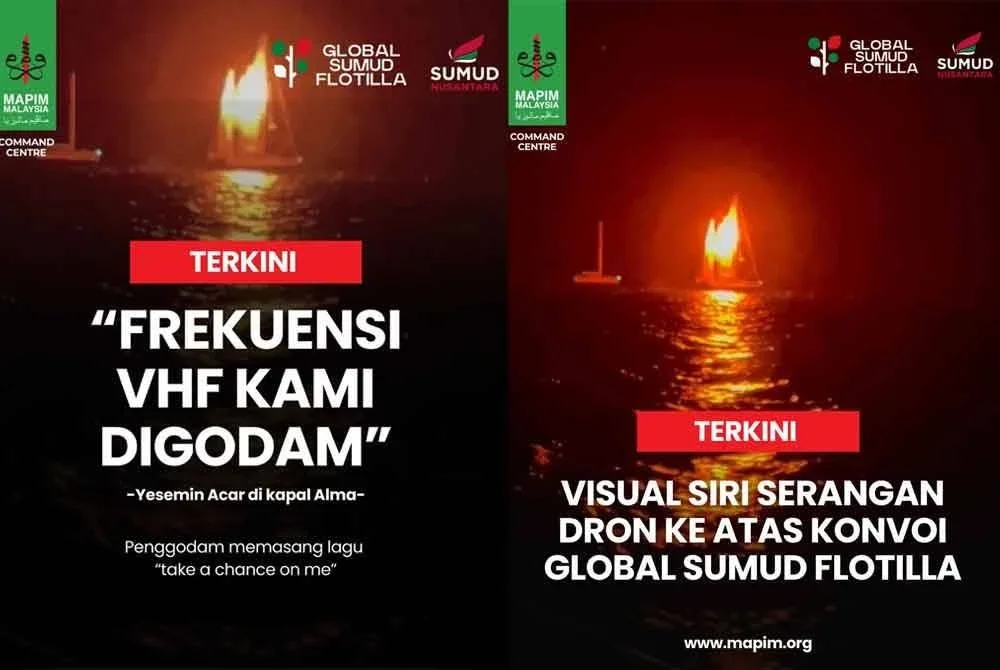 34 sukarelawan Malaysia dalam misi Global Sumud Flotilla (GSF) kekal dalam keadaan selamat dan bersiap-siaga penuh susulan ancaman letupan, dron dan gangguan komunikasi yang berlaku pada pagi Rabu.