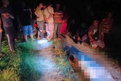 Mangsa ditemukan di dasar parit kira-kira 800 meter dari lokasi dilaporkan terjatuh. - Foto: Bomba Perak