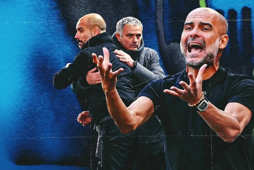 Guardiola disamakan dengan Mourinho kerana dilihat bermain secara defensif musim ini. Foto Agensi