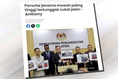 Laporan Sinar Harian mengenai ribuan pemilik kereta mewah tidak perbaharui cukai jalan.