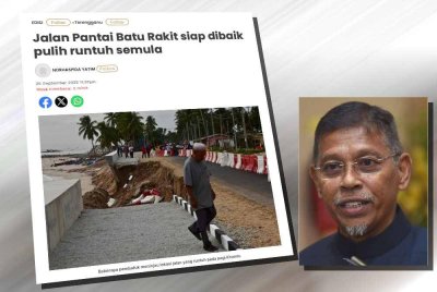 Laporan Sinar Harian pada Khamis. (Gambar kecil: Hanafiah)