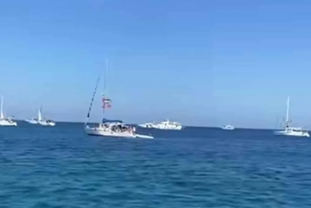 Kapal peserta GSF yang berada di titik akhir menuju Gaza dikongsikan ZRA.