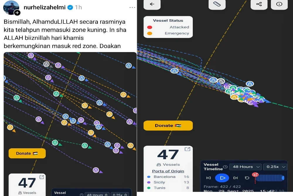 Tangkap layar hantaran Heliza di Thread pada Isnin.