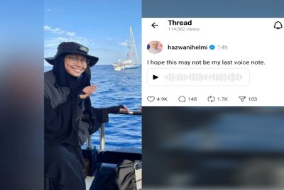 Tangkap layar hantaran Hazwani di Thread.