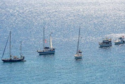 Global Sumud Flotilla kini berada kurang 160 batu nautika dari Gaza, 10 batu nautika dari zon berisiko tinggi. Foto AFP