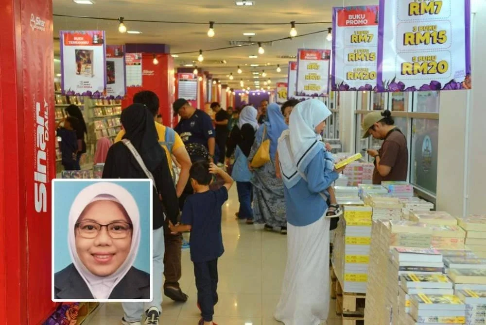 Jualan Gudang Karangkraf 2025 berlangsung selama 10 hari bermula 26 September hingga 5 Oktober ini, dari jam 9 pagi hingga 7 malam. FOTO MOHD HALIM ABDUL WAHID. Gambar kecil: Aida.
