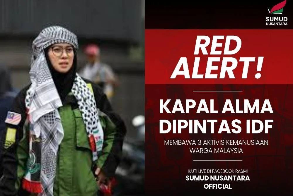 Heliza sempat berkongsi detik cemas dialami kapal mereka apabila dipintas rejim Zionis di perairan antarabangsa pada malam Rabu.