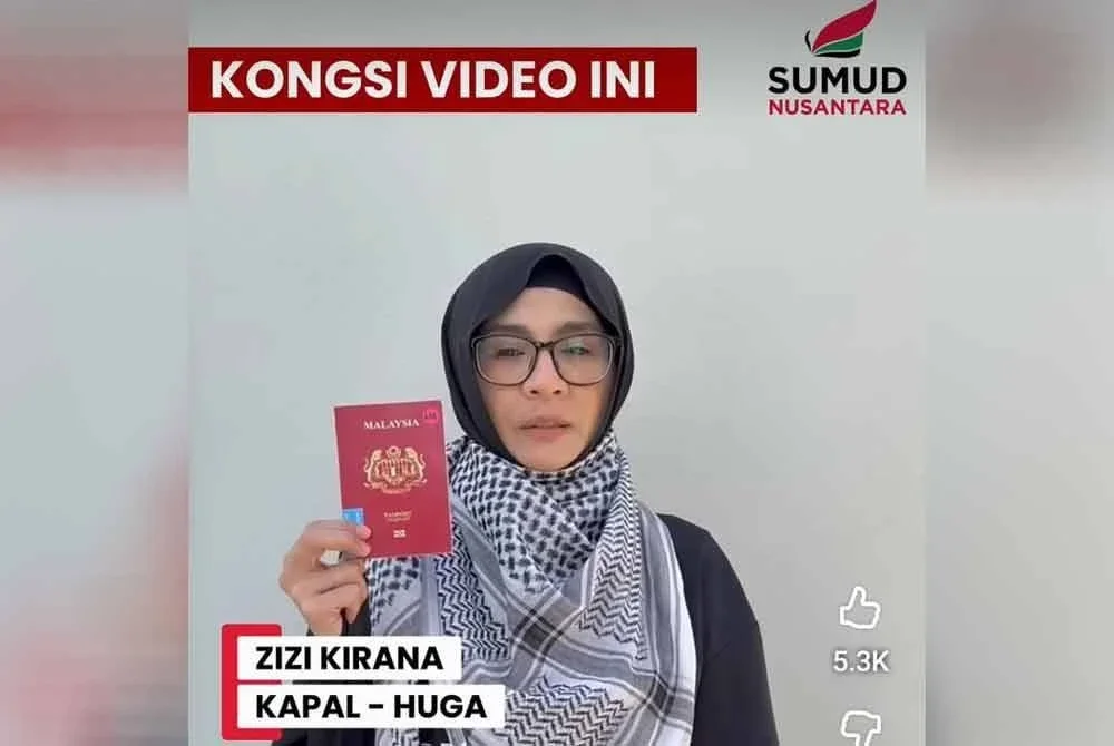 Lapan termasuk Zizi Kirana disahkan ditahan tentera Israel setakat jam 6 pagi waktu Malaysia.