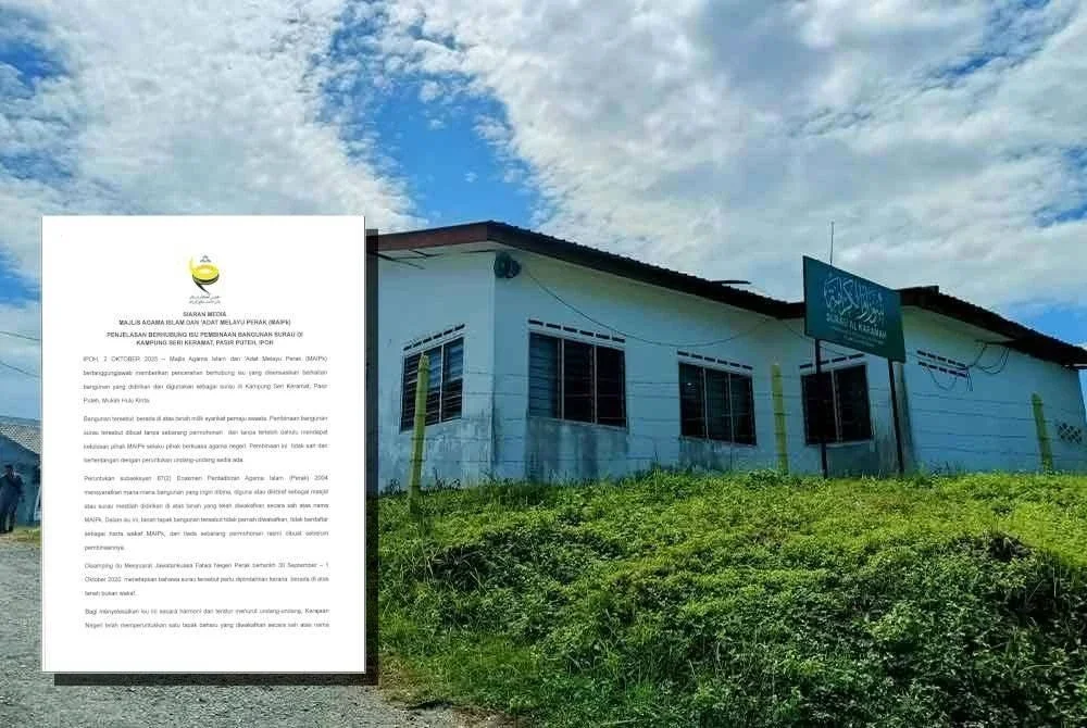 Surau Al-Karamah, Kampung Seri Keramat di lokasi lama sebelum dipindahkan. (Kenyataan yang dikeluarkan MAIPk pada Khamis.)