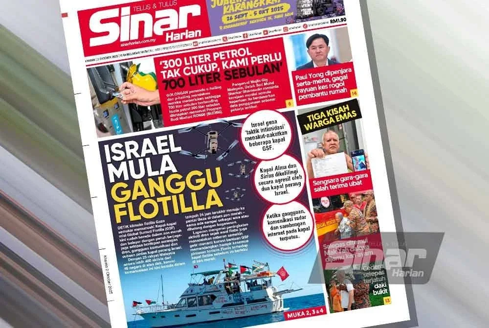 Laporan Sinar Harian pada Khamis mengenai misi GSF ke Gaza.