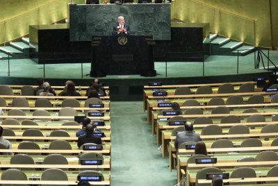 Ucapan syok sendiri Netanyahu di UNGA pada minggu lalu.