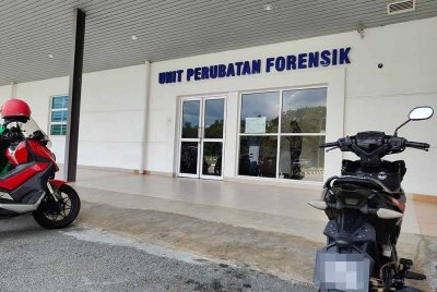 Keadaan lengang di Unit Perubatan Forensik Hospital Rembau pada Khamis.