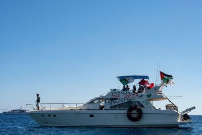 Palestin mengecam serangan Israel terhadap konvoi bantuan Global Sumud Flotilla di perairan antarabangsa. Foto AFP