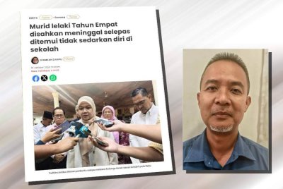 Laporan Sinar Harian berhubung kes murid lelaki Tahun Empat disahkan meninggal selepas ditemui tidak sedarkan diri di sekolah. (Muhammad Yusry)