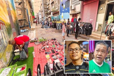 Pasar Karat di Lorong Seni Seremban dibuka bermula jam 6 petang. (Gambar kecil: Mohammad Yusof, Ridzuan)