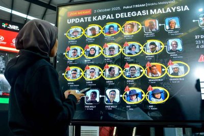 Sebanyak 23 rakyat Malaysia anggota delegasi Global Sumud Flotilla (GSF) ditahan rejim Zionis. Foto fail Bernama