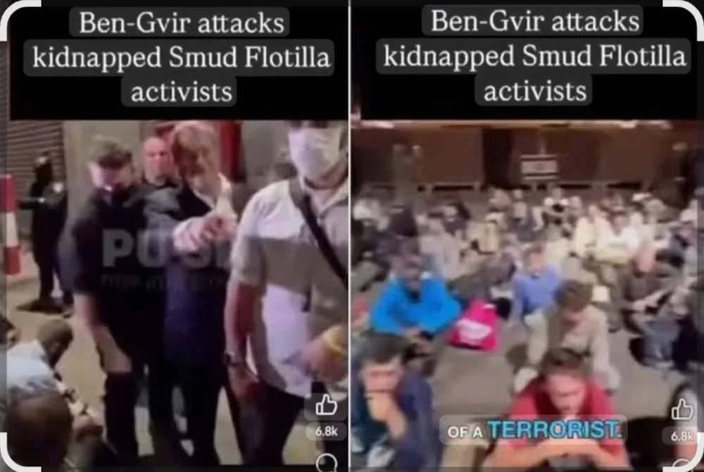 Peserta Global Sumud Flotilla ketika menjadi tahanan Israel.