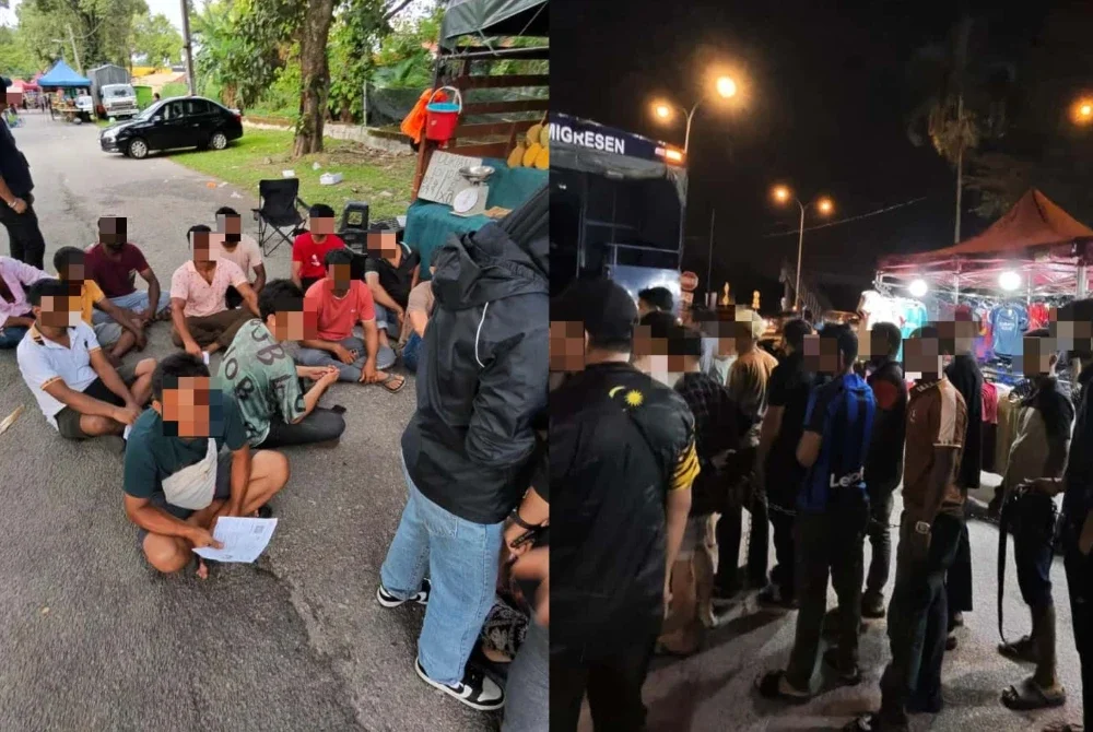 Antara warga asing yang ditahan JIM dalam serbuan pada Isnin.