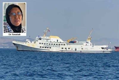 Kapal Conscience kini dilaporkan hanya berbaki kira-kira 270 batu nautika daripada memasuki perairan Gaza.