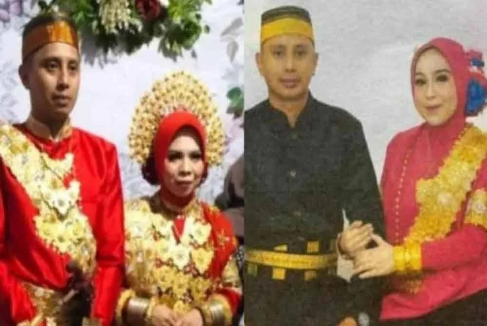 Gambar tular di media sosial menunjukkan Rusli bersama kedua-dua isterinya. - Foto Agensi