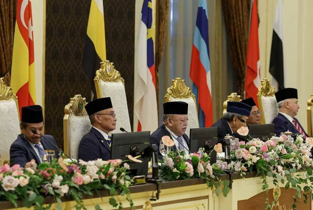 Tuanku Syed Sirajuddin Jamalullail berkenan mempengerusikan Mesyuarat Majlis Raja-Raja ke-270 di Istana Negara hari ini. Foto Bernama