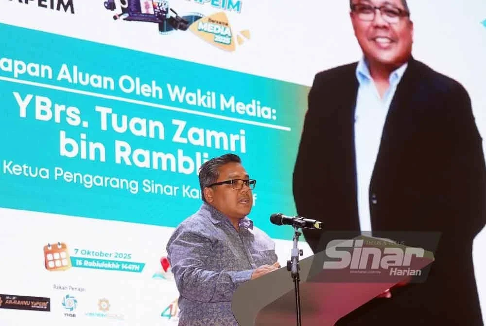 Zamri menyampaikan ucapan aluan pada Majlis Apresiasi & Amal YAPEIM Bersama Media 2025. Foto SINAR HARIAN ROSLI TALIB