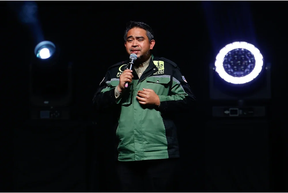 Sani Araby berucap ketika menghadiri Himpunan Solidariti Bersama Gaza di Stadium Axiata Arena, Bukit Jalil. Foto Bernama