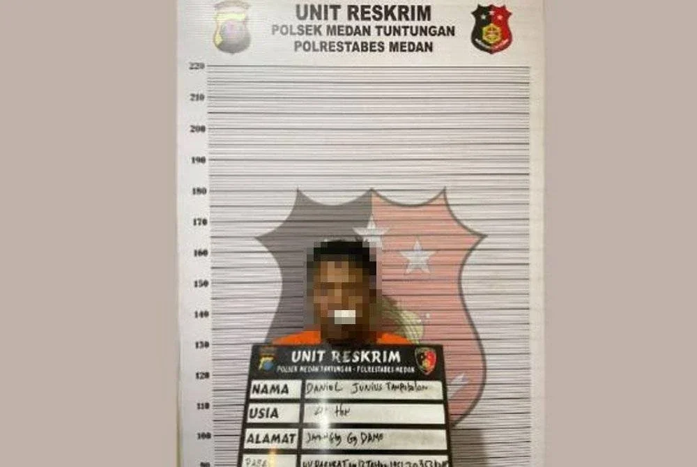 Polis Medan Tuntungan memaklumkan pihaknya sudah menahan suspek untuk membantu siasatan. Foto Agensi