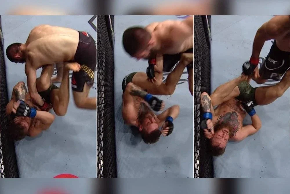 Khabib turut berkongsi sedutan pertarungan dengan McGregor di Instagram kepada lebih 40 juta pengikutnya. Foto Agensi