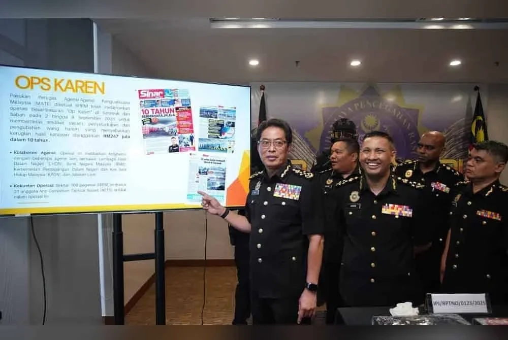 Sidang akhbar SPRM pada 22 September lalu berhubung kejayaan Op Karen di Sabah dan Sarawak.