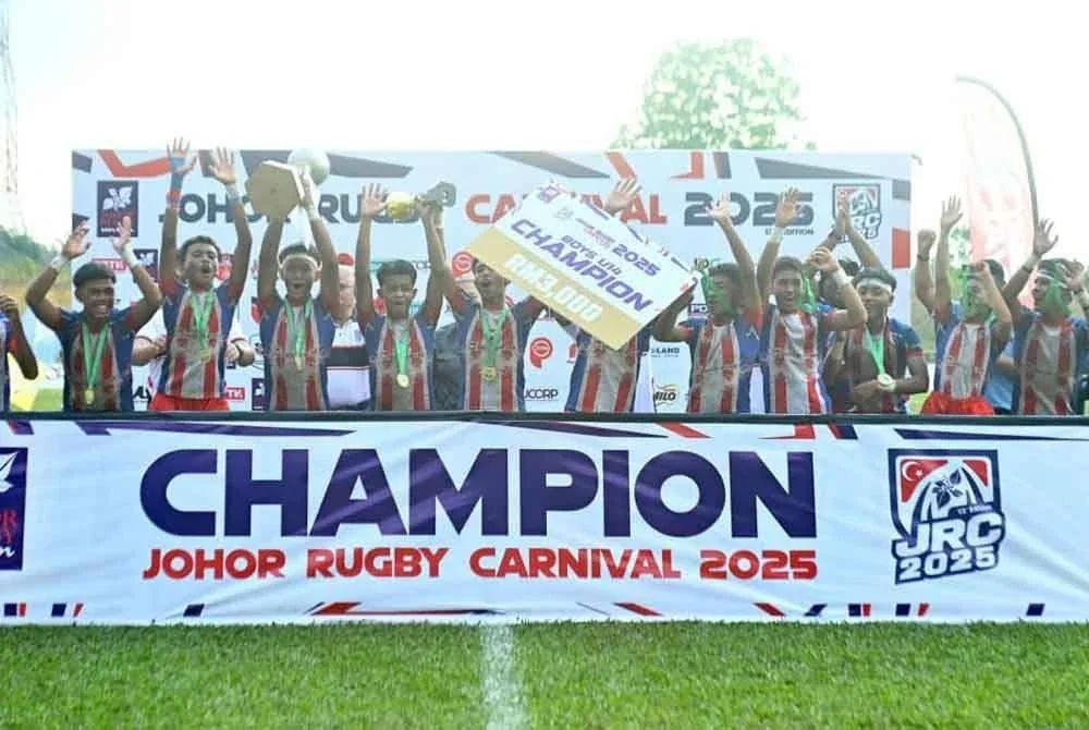 THOR mengungguli B-14 lelaki Karnival Ragbi Johor 2025 . Foto: Kesatuan Ragbi Negeri Johor