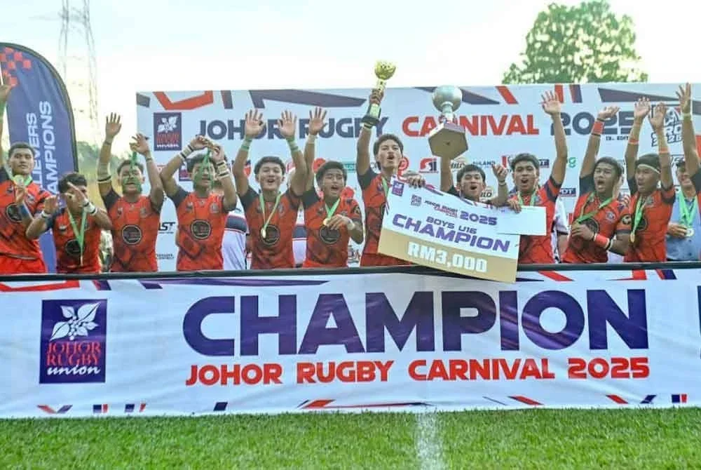 THOR mengungguli B-16 lelaki Karnival Ragbi Johor 2025 . Foto: Kesatuan Ragbi Negeri Johor