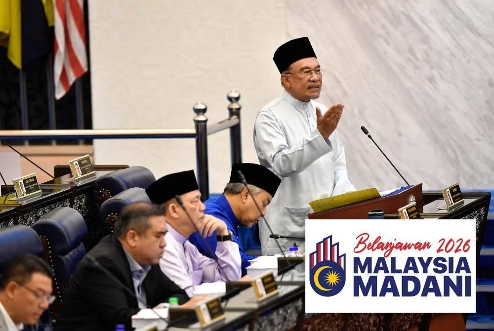 Anwar yang juga Menteri Kewangan ketika membentangkan Belanjawan 2026 di Dewan Rakyat hari ini. Foto Bernama