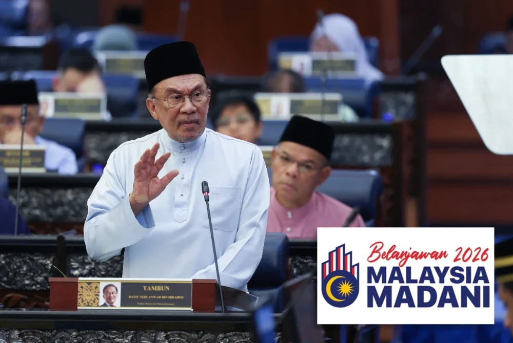 Anwar ketika membentangkan Belanjawan 2026 di Dewan Rakyat pada Jumaat. Foto Bernama
