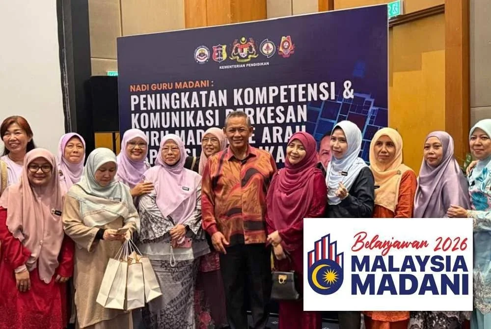 Aminuddin (tengah) pada Program Nafi Guru Madani di sebuah hotel di Seremban pada Sabtu.