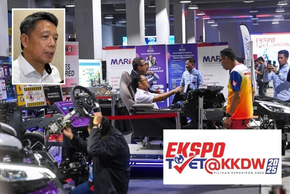 Orang ramai mengunjungi Ekspo Pendidikan TVET @ KKDW 2025 di Ipoh Convention Centre (ICC) pada Sabtu. Foto Bernama (Gambar kecil: Abdul Kahar)