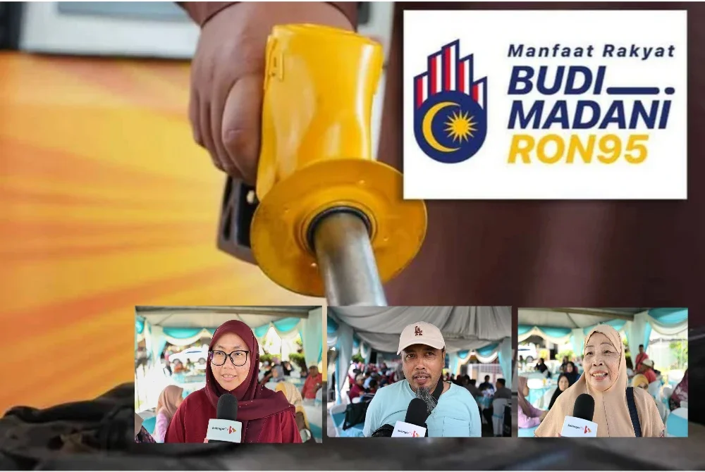 Program BUDI95 meringankan beban kos sara hidup sekali gus memastikan subsidi sampai kepada golongan sasar. Gambar dari kiri Siti Marian, Yusazli dan Zaleha.