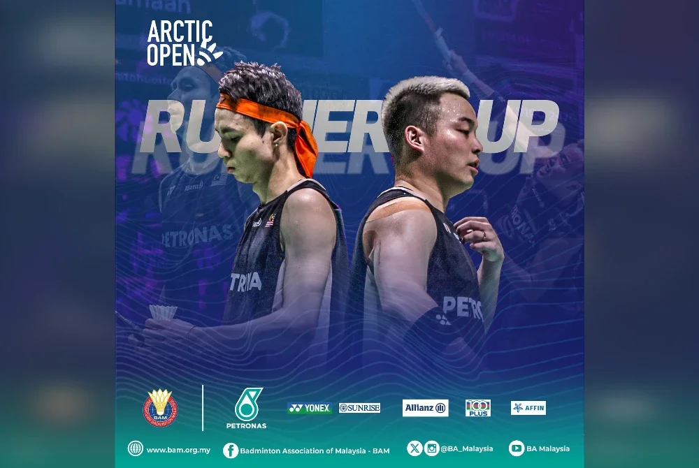 Aaron-Woi Yik naib juara Terbuka Artik Super 500. Foto Badminton Association of Malaysia