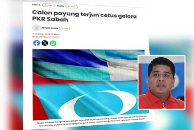 Laporan Sinar harian pada Sabtu. Gambar kecil: Zaidi