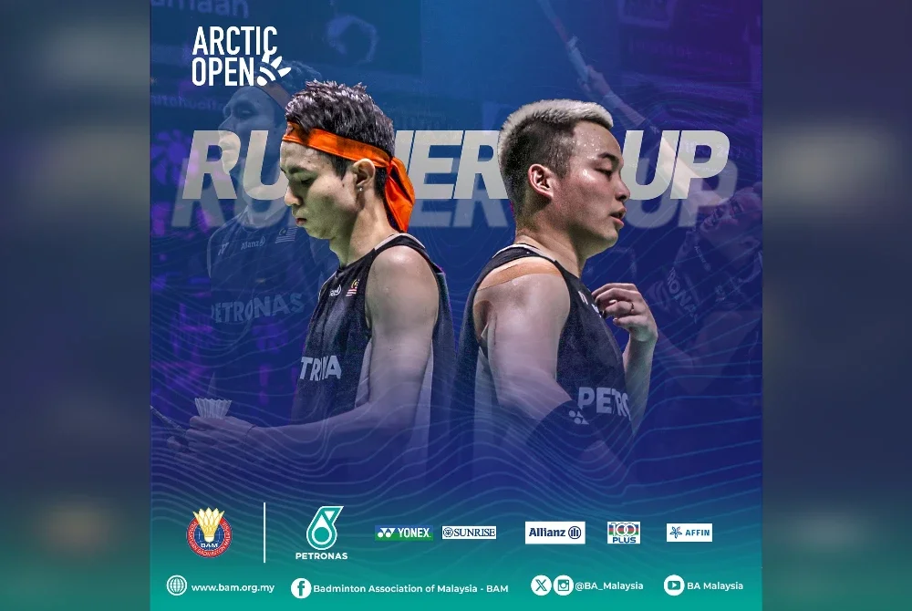 Aaron-Wooi Yik naib juara Terbuka Artik Super 500. Foto Badminton Association of Malaysia - BAM