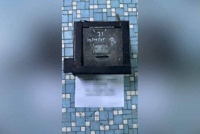 Tabung surau yang dipercayai dicuri suspek. Foto - IPD Segamat