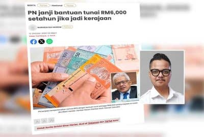 Abshar menyifatkan cadangan bantuan sehingga RM6,000 setahun tanpa penjelasan sumber hasil dan implikasi fiskal menunjukkan kelemahan asas dalam perancangan ekonomi PN.