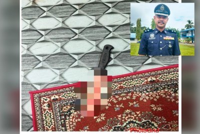 Polis merampas pisau yang digunakan suspek. 