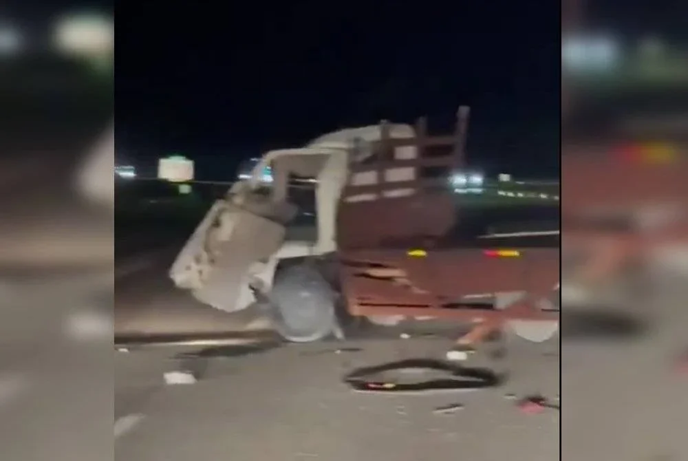 Lori muatan PVC yang terbabas menyebabkan seorang penumpangnya maut di KM 373.9 Lebuhraya Utara Selatan arah selatan di Slim River malam tadi.