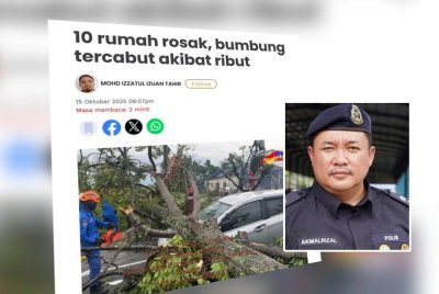 Laporan Sinar Harian pada Rabu. Gambar kecil: Akmalrizal