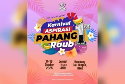 Karnival Aspirasi Pahang1st bermula Jumaat hingga Ahad ini di Kampung Gali Gali Tengah, Raub.
